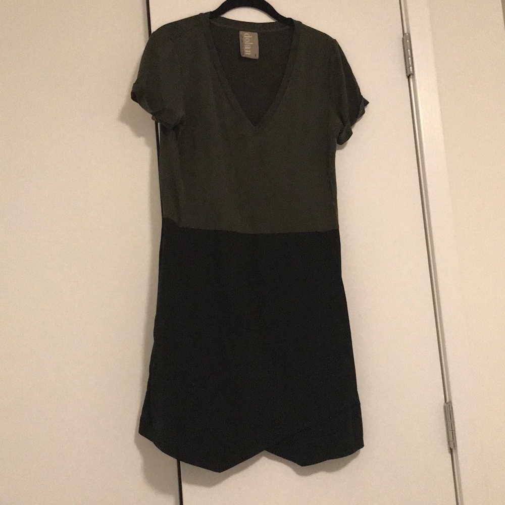 dolan olive green & black dress